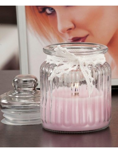 Candela profumata in vaso vetro Rosy...