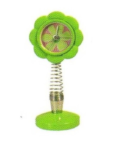 Sveglia mini molla in meallo fiore verde