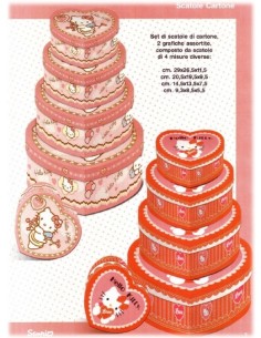Set 4 scatole regalo cuore...