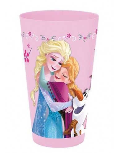 Bicchiere plastica grande Frozen rosa