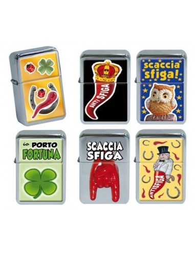 Accendino portafortuna con placca...