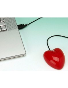 Mouse ottico USB cuore rosso