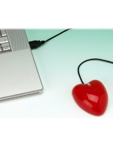 Mouse ottico USB cuore rosso