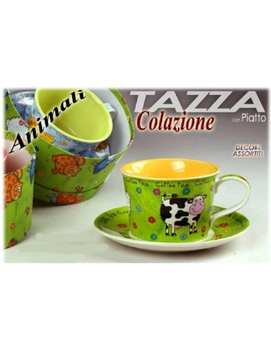 Tazzone jumbo con piatto "Animal color"