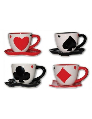 Tazzone con piatto ceramica "Poker" -...