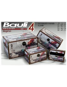 Set 4 bauli in Mdf ecopelle...
