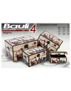Set 4 bauli in Mdf ecopelle...