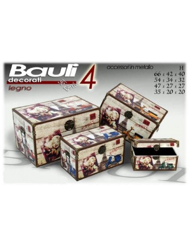 Set 4 bauli in Mdf ecopelle Marylin...