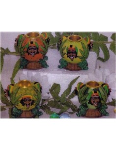 Portacandela resina rasta 3D