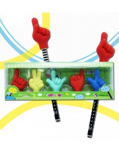 Set 5 gomme per matita "Gesti"