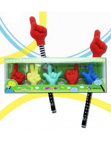 Set 5 gomme per matita "Gesti"