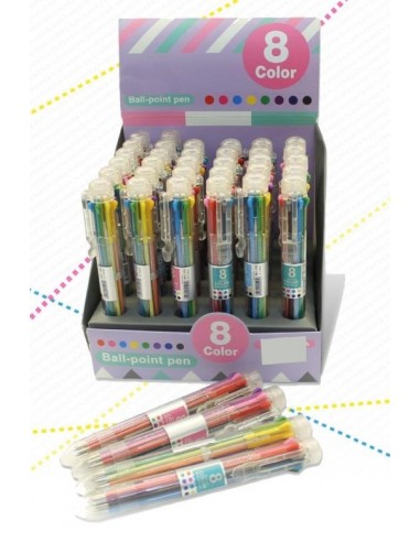 Penna trasparente 8 colori