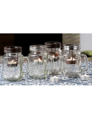 Porta candele tealight boccale vetro...