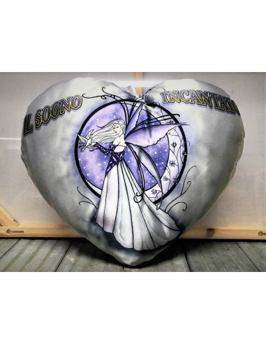 Cuscino satin cuore Cm. 35 "Il mondo...