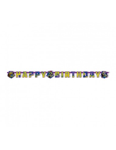 Festone scritta Happy Birthday Ninja...