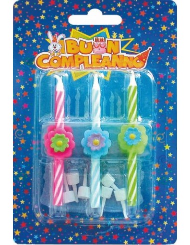 Candeline per torta fiori cm. 8 -...