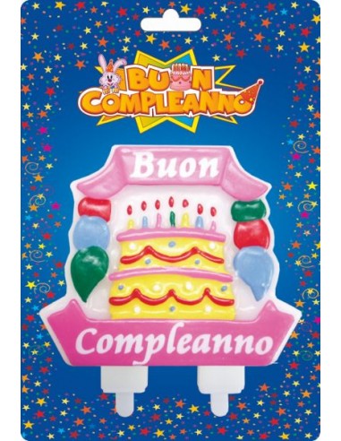 Candelina per torta Buon Compleanno...