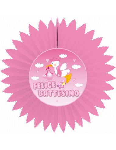 Festone rosone carta Felice Battesimo...