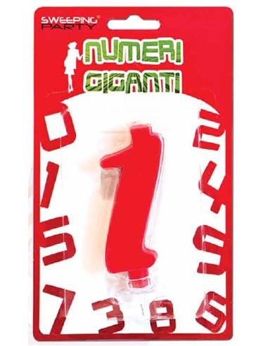 Candelina numero gigante rosso Nr. 1