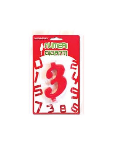 Candelina numero gigante rosso Nr. 3