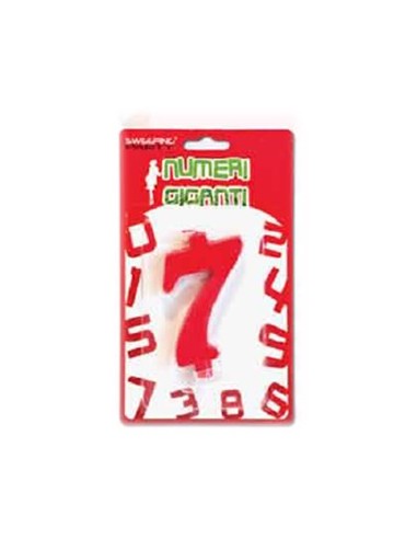 Candelina numero gigante rosso Nr. 7
