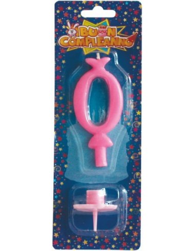 Candelina numero classico Rosa - N. 0