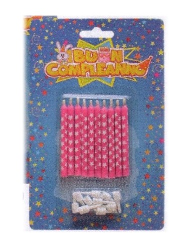 Candeline magiche stelline rosa -...