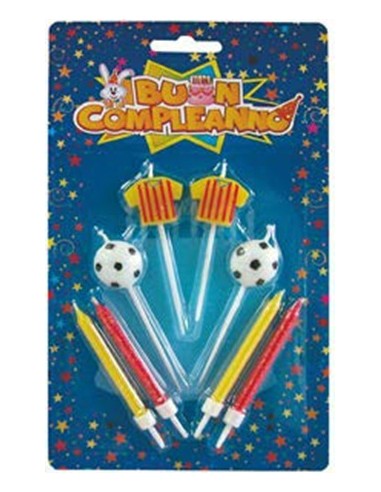 Candeline per torta calcio giallo /...