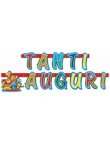 Festone scritta Tanti Auguri animali...