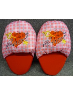Pantofoloni tessuto love -...