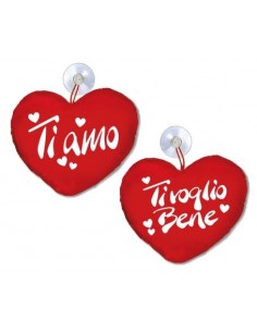 Cuore peluche ricamato cm. 15