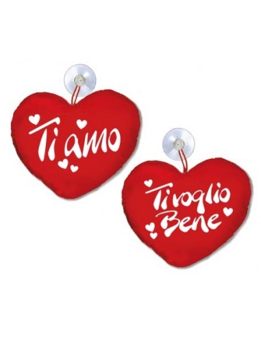 Cuore peluche ricamato cm. 15