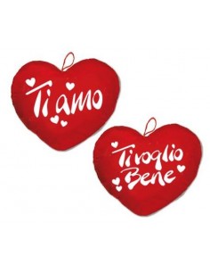 Cuore peluche ricamato cm. 35