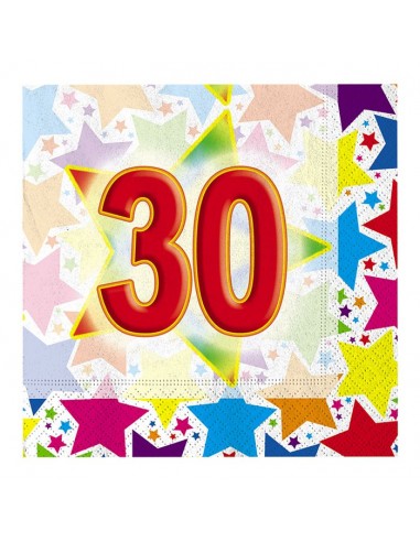 Tovaglioli carta cm. 33x33 - 30 anni...