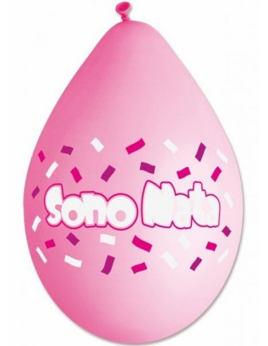 Palloncini stampati Sono Nata rosa -...