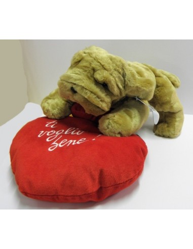 Peluche cane steso Cm. 40 con cuore