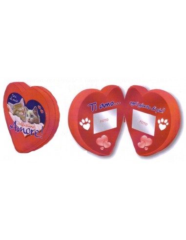 Portafotografie tessuto cuore gatti...