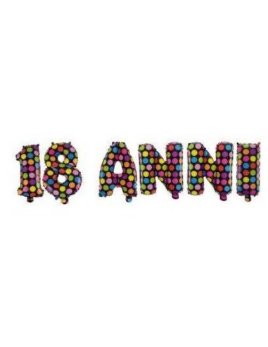 Palloncino mylar scritta lettere "18...