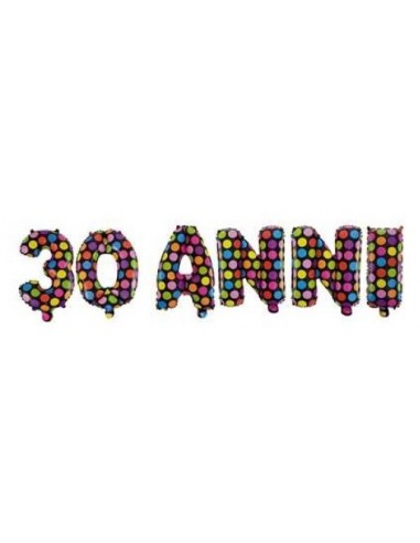 Palloncino mylar scritta lettere "30...