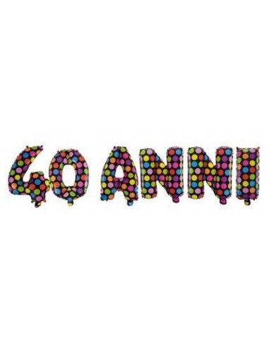 Palloncino mylar scritta lettere "40...