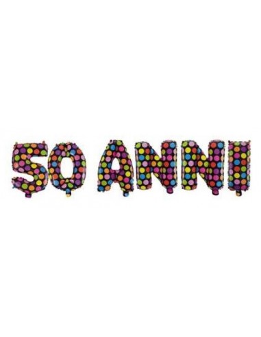 Palloncino mylar scritta lettere "50...