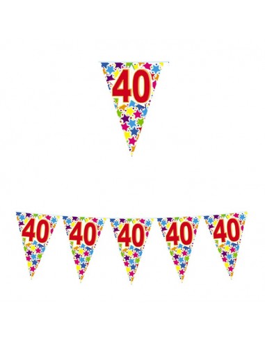 Festone bandierine pvc 40 anni - Mt. 6