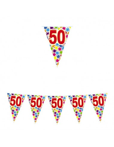 Festone bandierine pvc 50 anni - Mt. 6