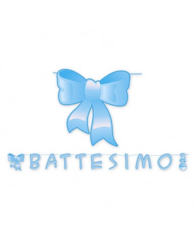 Festone scritta Battesimo celeste Mt. 6