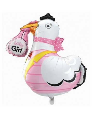 Palloncino mylar "Cicogna rosa" 28"...