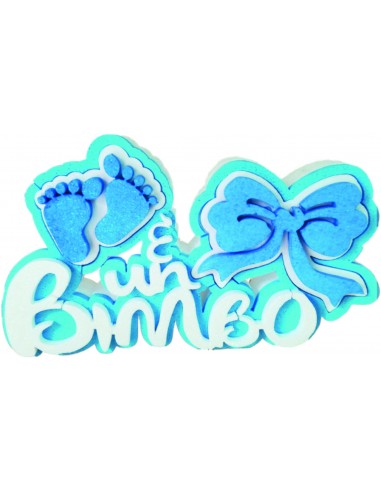 Scritta polistirolo sagomata E' un bimbo