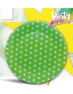 Piatti carta "Pois verdi" -...