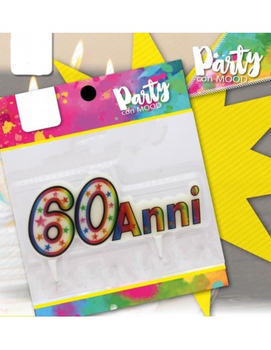 Candelina per torta scritta 60 Anni...