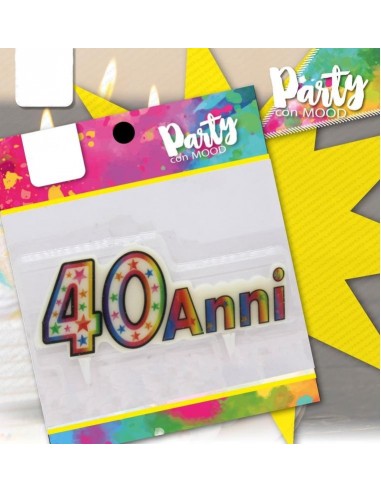 Candelina per torta scritta 40 Anni...