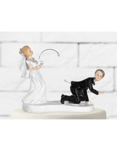 Cake topper resina sposi "pesca" Cm. 13